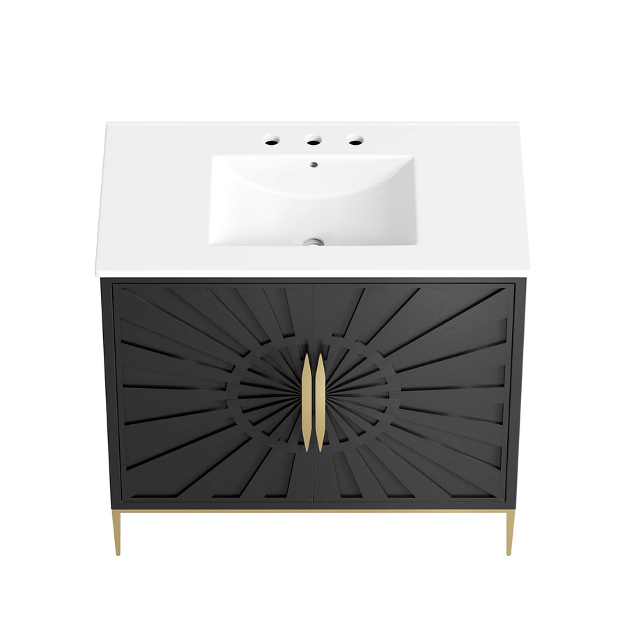 Briar 36" Bathroom Vanity in White Black