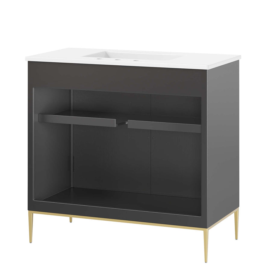 Briar 36" Bathroom Vanity in White Black