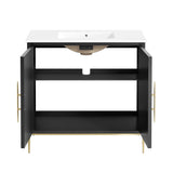 Briar 36" Bathroom Vanity in White Black