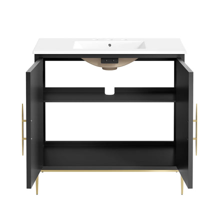 Awaken 36" Bathroom Vanity in White Black