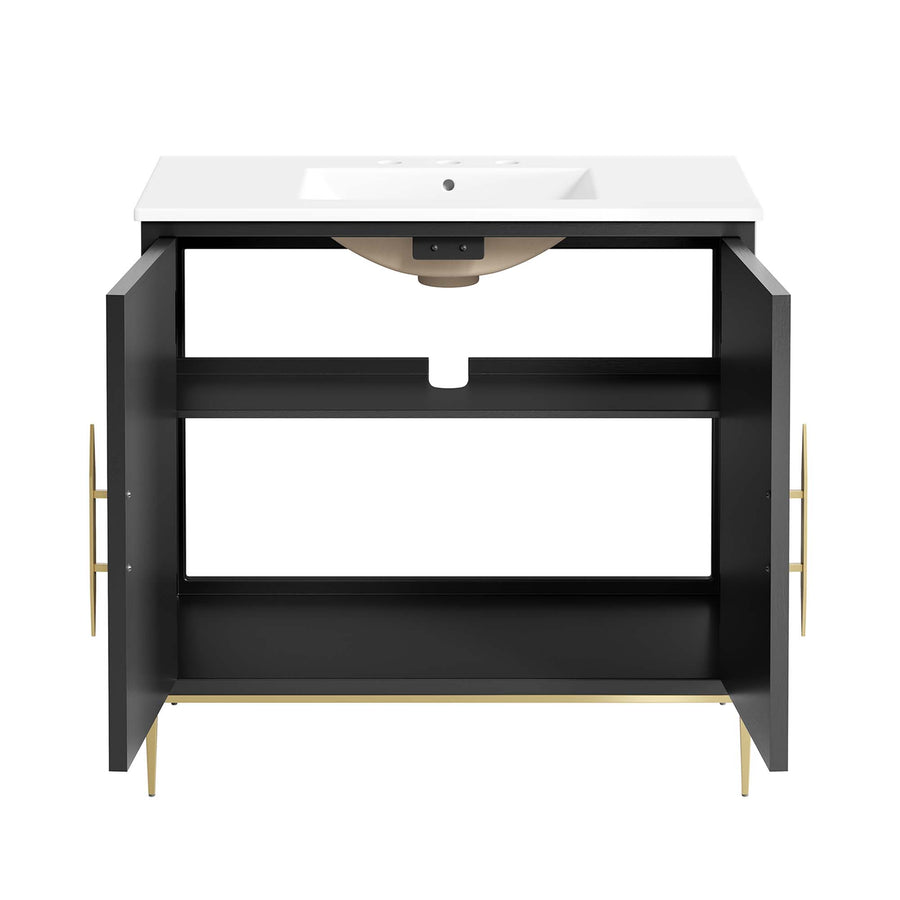 Briar 36" Bathroom Vanity in White Black