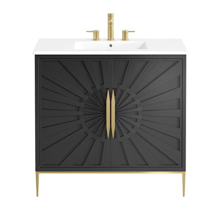 Awaken 36" Bathroom Vanity in White Black