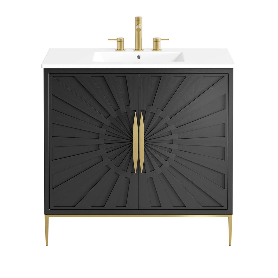 Briar 36" Bathroom Vanity in White Black
