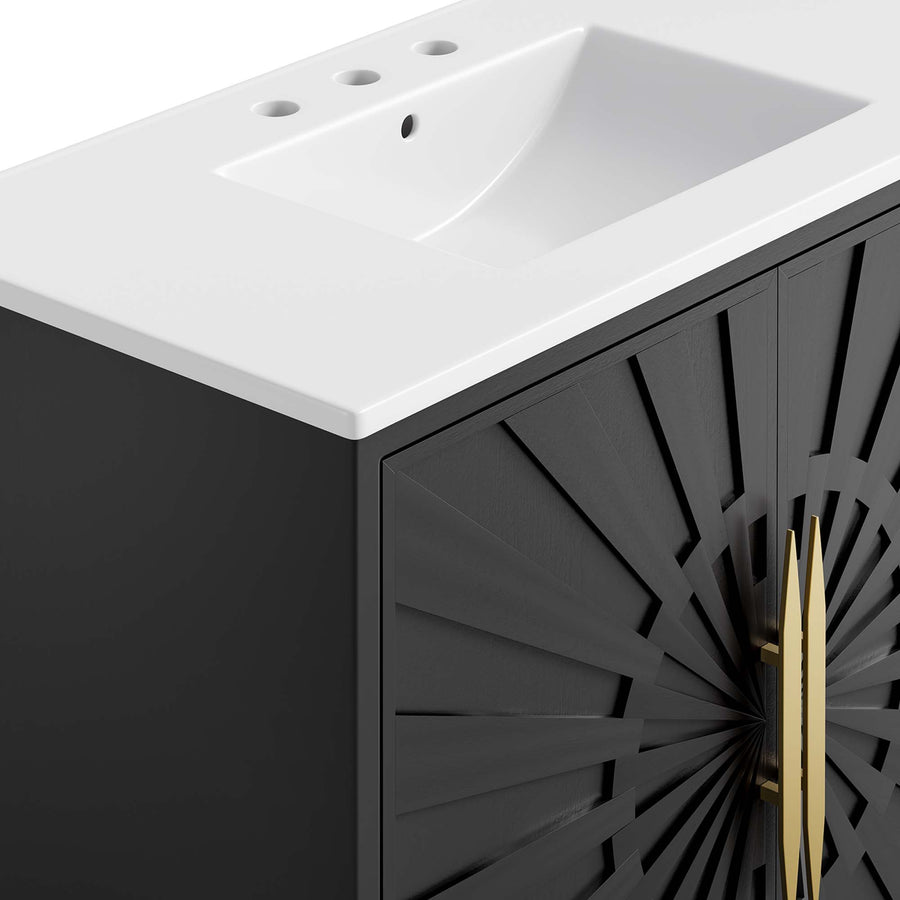 Briar 36" Bathroom Vanity in White Black