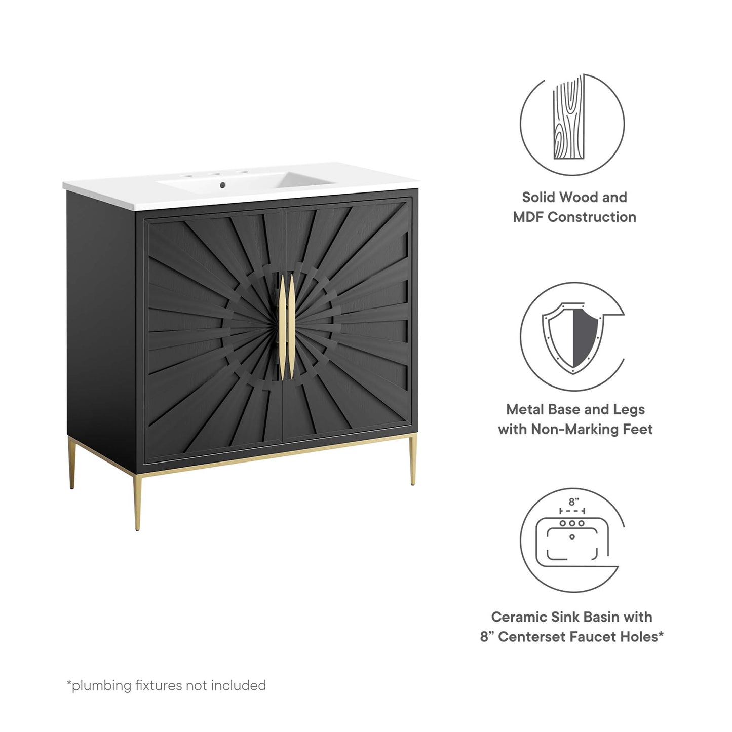 Awaken 36" Bathroom Vanity by Furniture For America