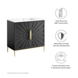 Briar 36" Bathroom Vanity in White Black