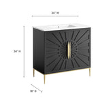 Briar 36" Bathroom Vanity in White Black