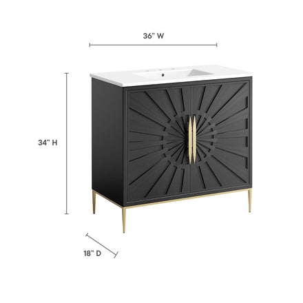 Awaken 36" Bathroom Vanity in White Black