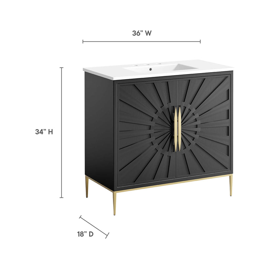Briar 36" Bathroom Vanity in White Black