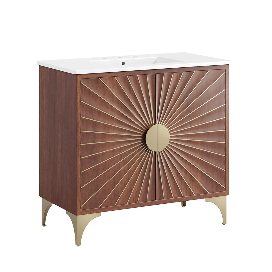 Ridge 36" Bathroom Vanity in White Walnut