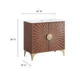 Ridge 36" Bathroom Vanity in White Walnut