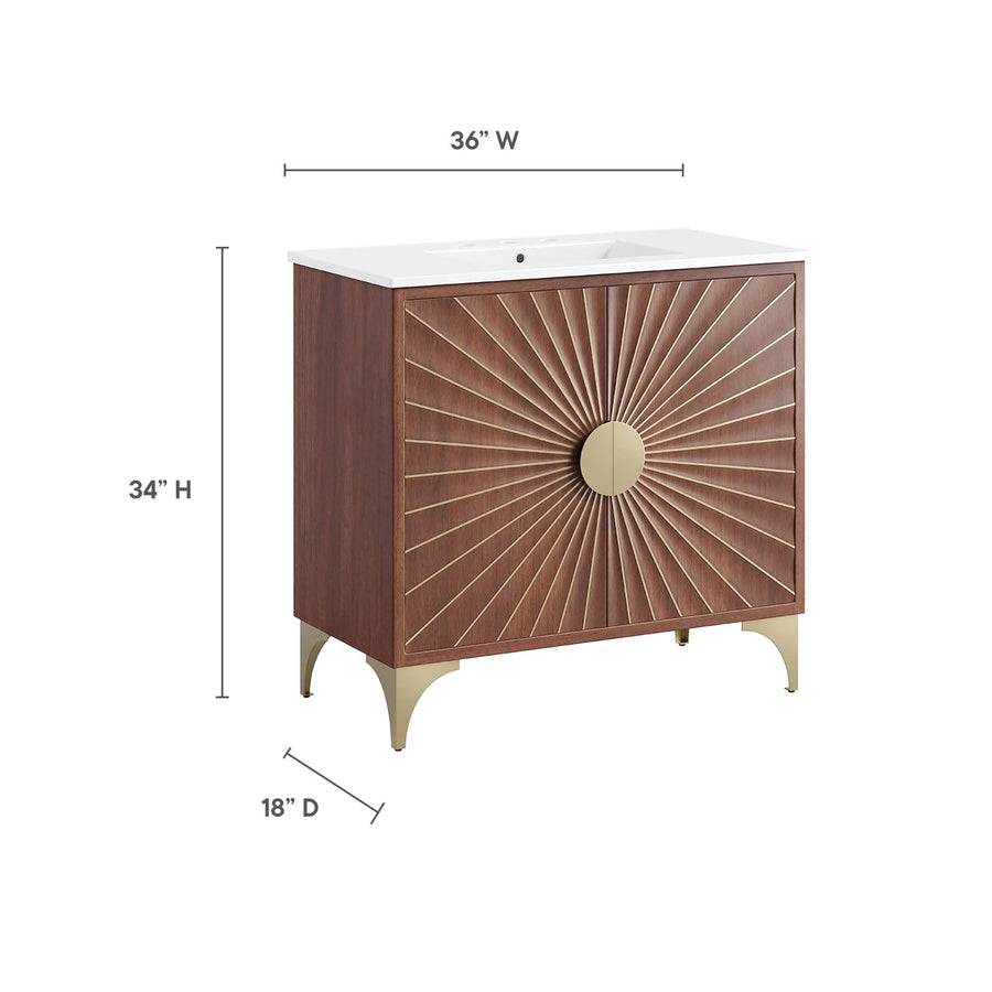 Ridge 36" Bathroom Vanity in White Walnut