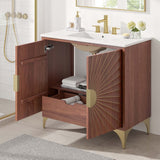 Ridge 36" Bathroom Vanity in White Walnut