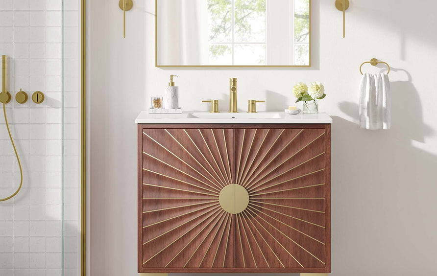 Ridge 36" Bathroom Vanity in White Walnut