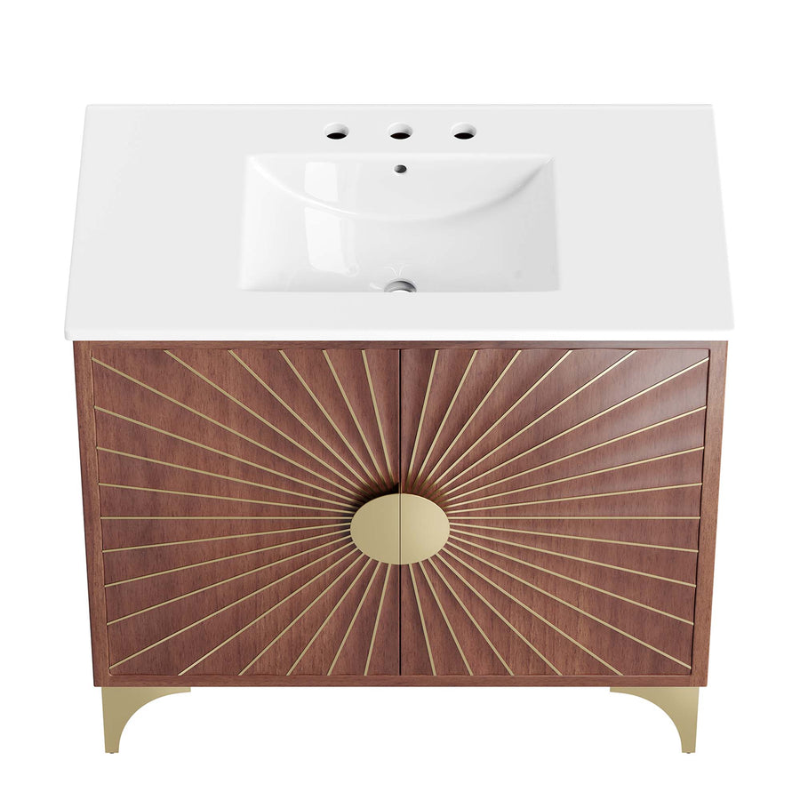 Ridge 36" Bathroom Vanity in White Walnut
