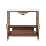 Ridge 36" Bathroom Vanity in White Walnut