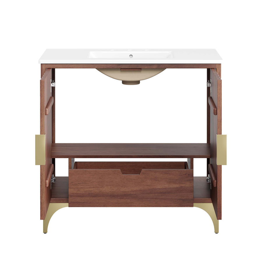 Ridge 36" Bathroom Vanity in White Walnut