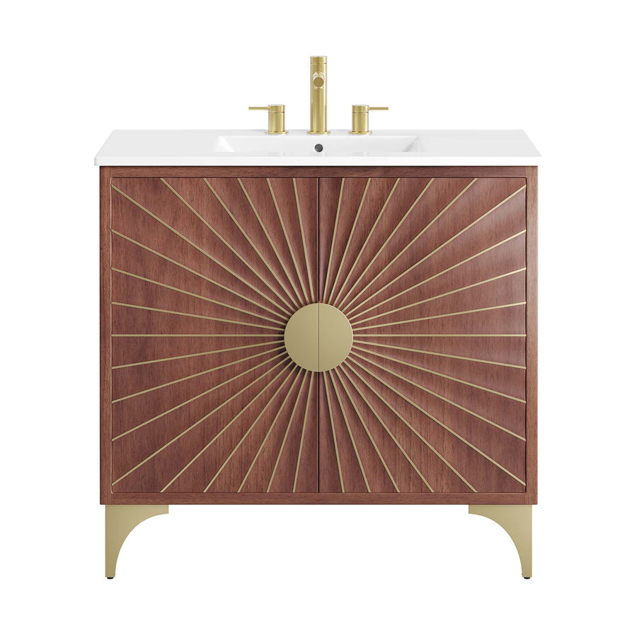 Ridge 36" Bathroom Vanity in White Walnut