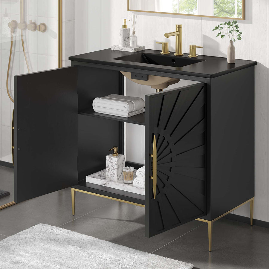 Briar 36" Bathroom Vanity in Black Black