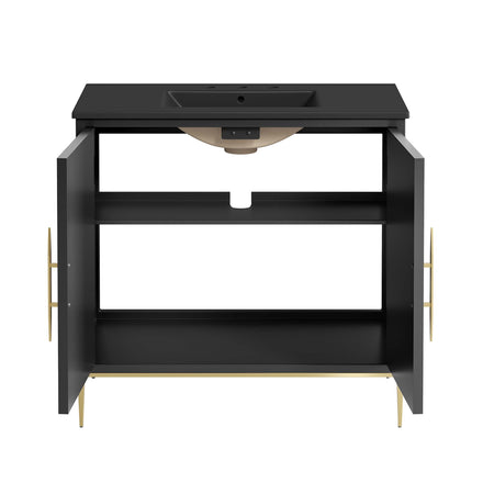 Awaken 36" Bathroom Vanity in Black Black
