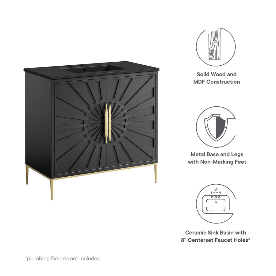 Briar 36" Bathroom Vanity in Black Black