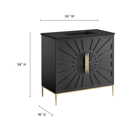 Awaken 36" Bathroom Vanity in Black Black