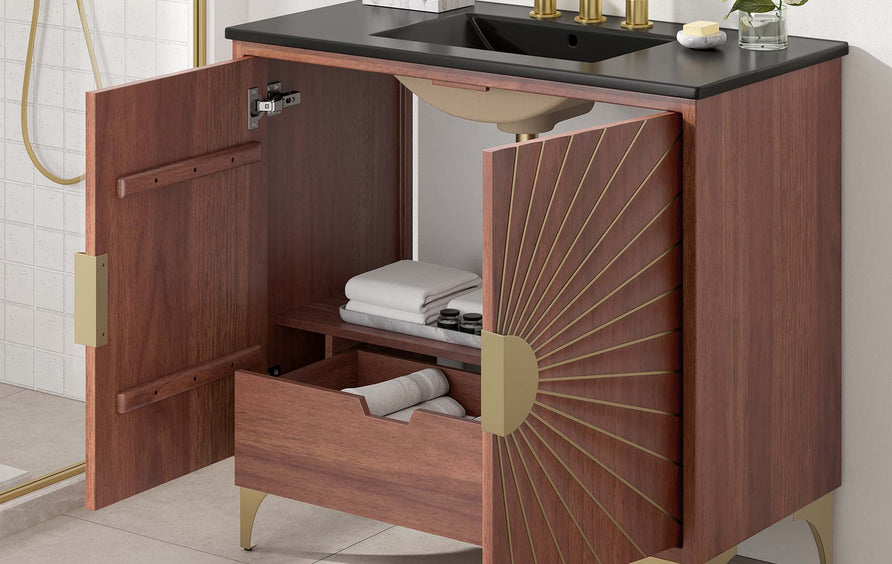 Ridge 36" Bathroom Vanity in Black Walnut