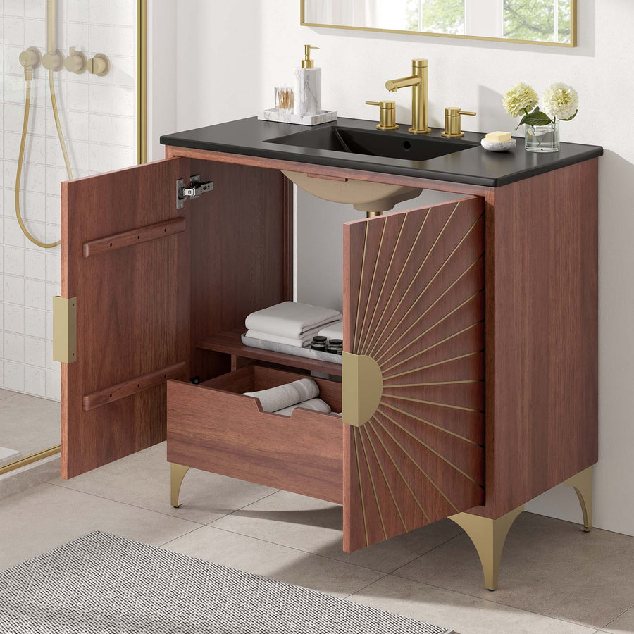 Ridge 36" Bathroom Vanity in Black Walnut