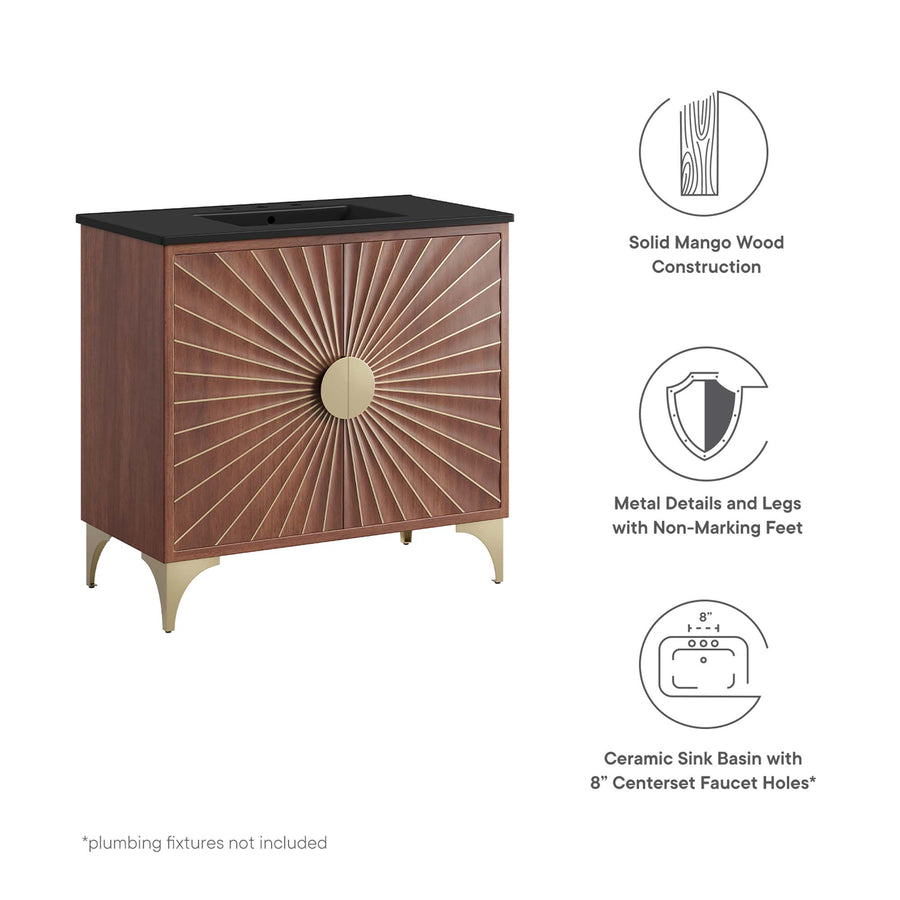 Ridge 36" Bathroom Vanity in Black Walnut