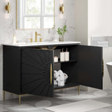 Briar 48" Bathroom Vanity in White Black