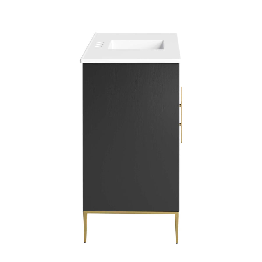 Briar 48" Bathroom Vanity in White Black