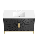Briar 48" Bathroom Vanity in White Black