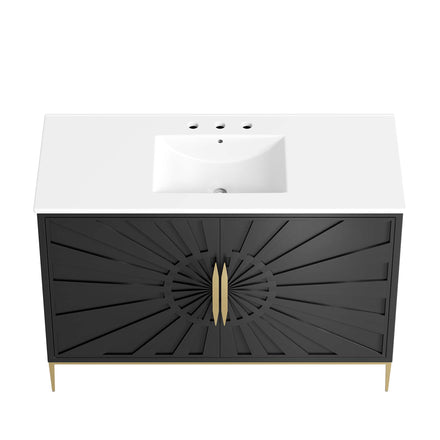 Awaken 48" Bathroom Vanity in White Black