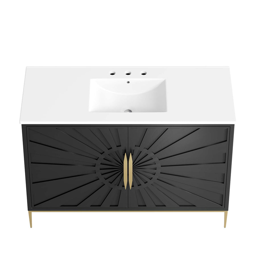 Briar 48" Bathroom Vanity in White Black