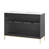 Briar 48" Bathroom Vanity in White Black