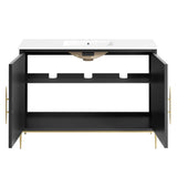 Briar 48" Bathroom Vanity in White Black