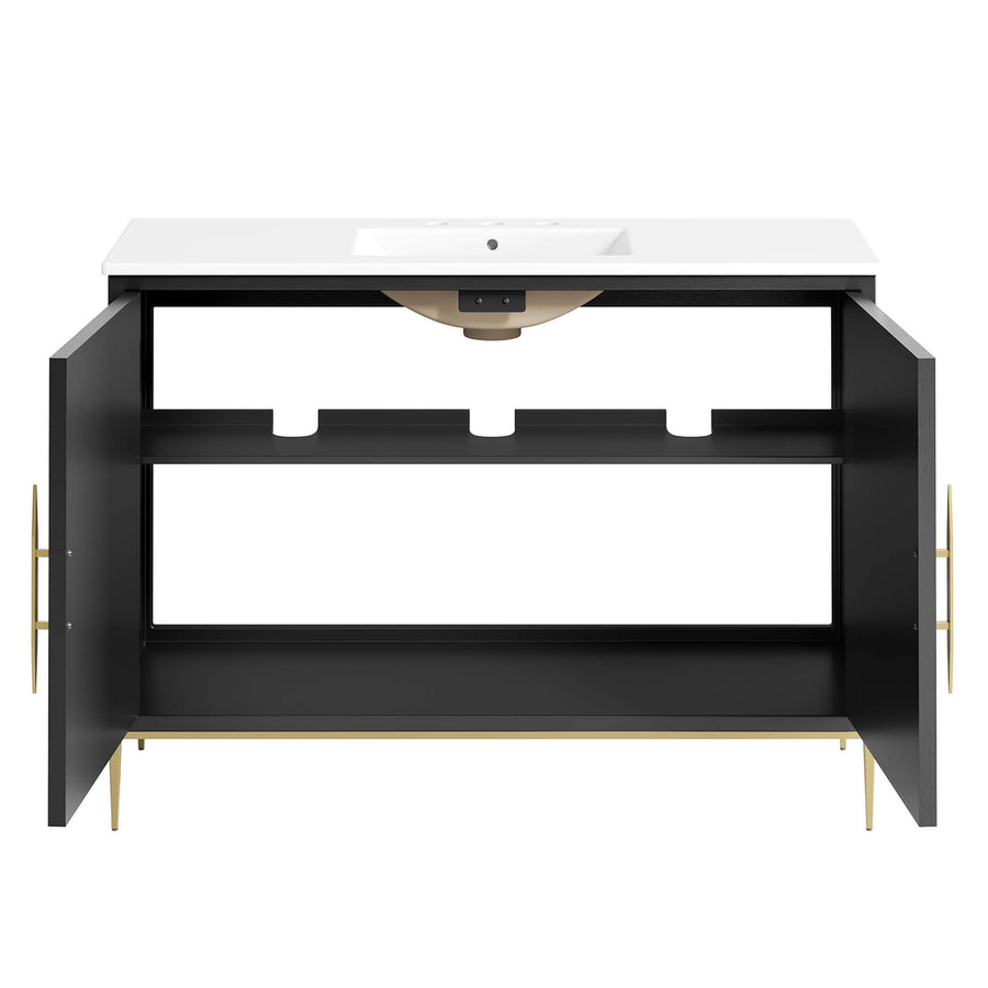 Briar 48" Bathroom Vanity in White Black