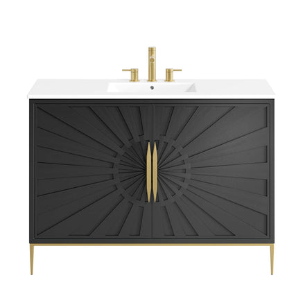Awaken 48" Bathroom Vanity in White Black