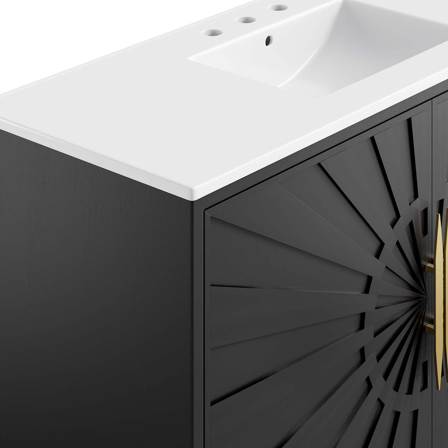 Briar 48" Bathroom Vanity in White Black