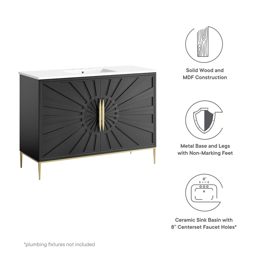 Briar 48" Bathroom Vanity in White Black