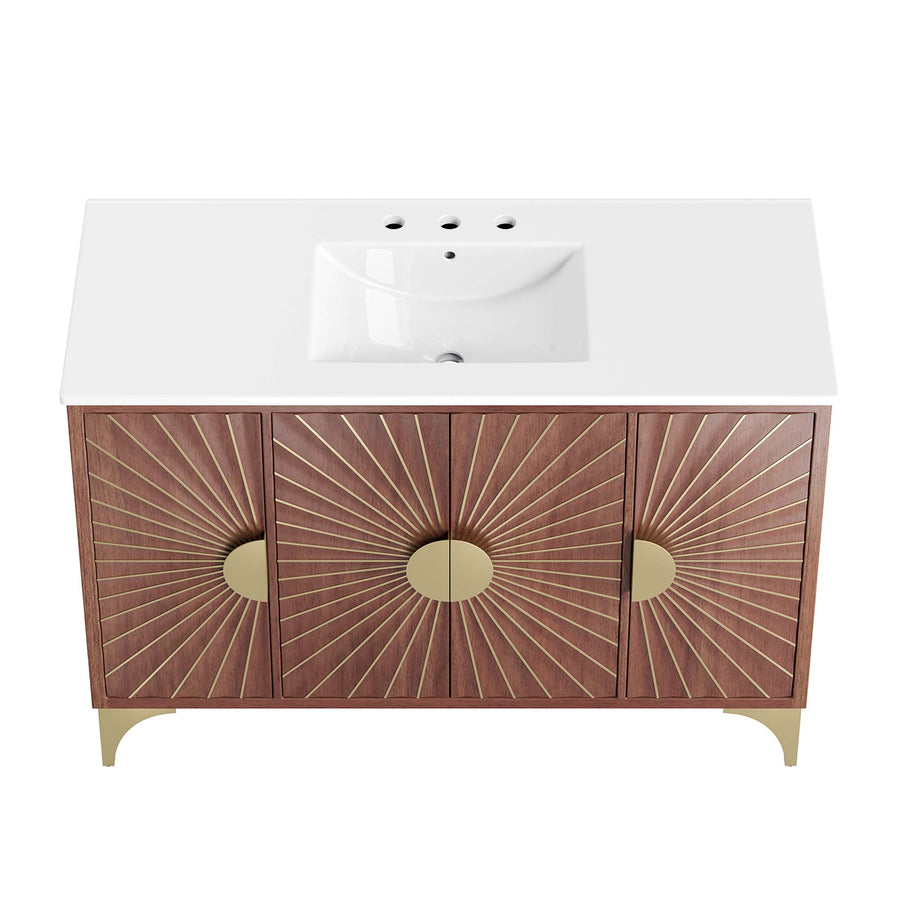 Ridge 48" Bathroom Vanity in White Walnut