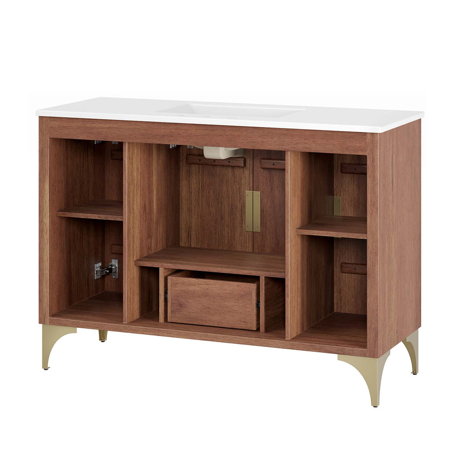 Ridge 48" Bathroom Vanity in White Walnut
