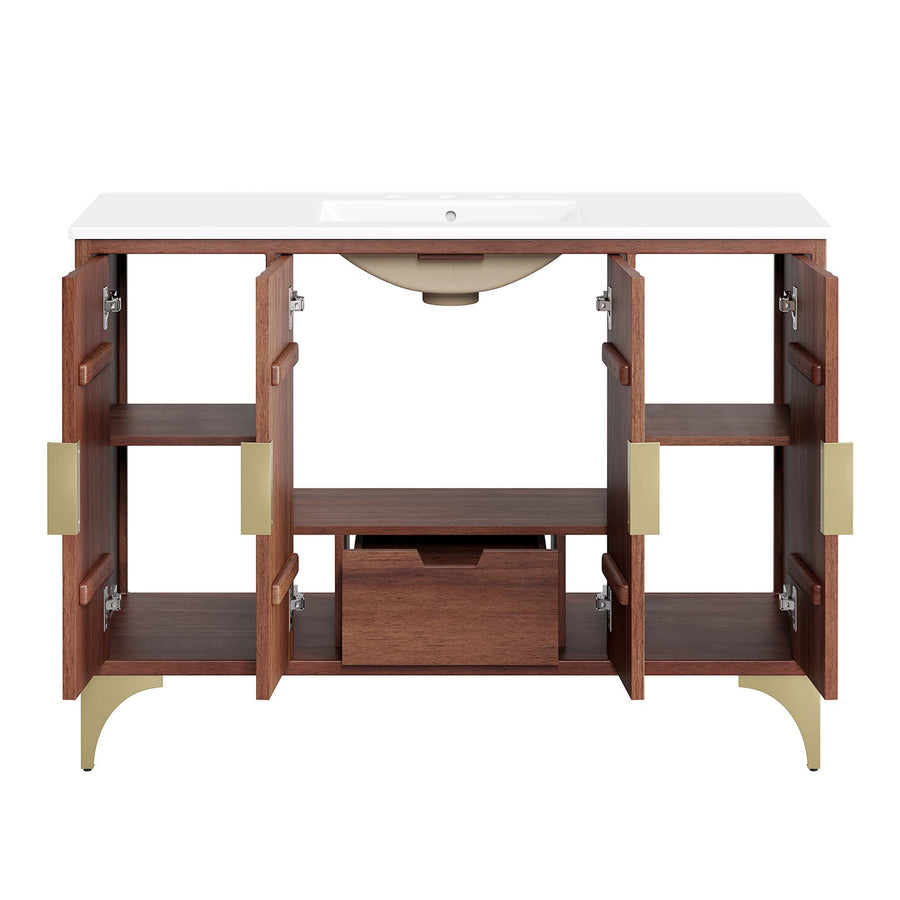 Ridge 48" Bathroom Vanity in White Walnut