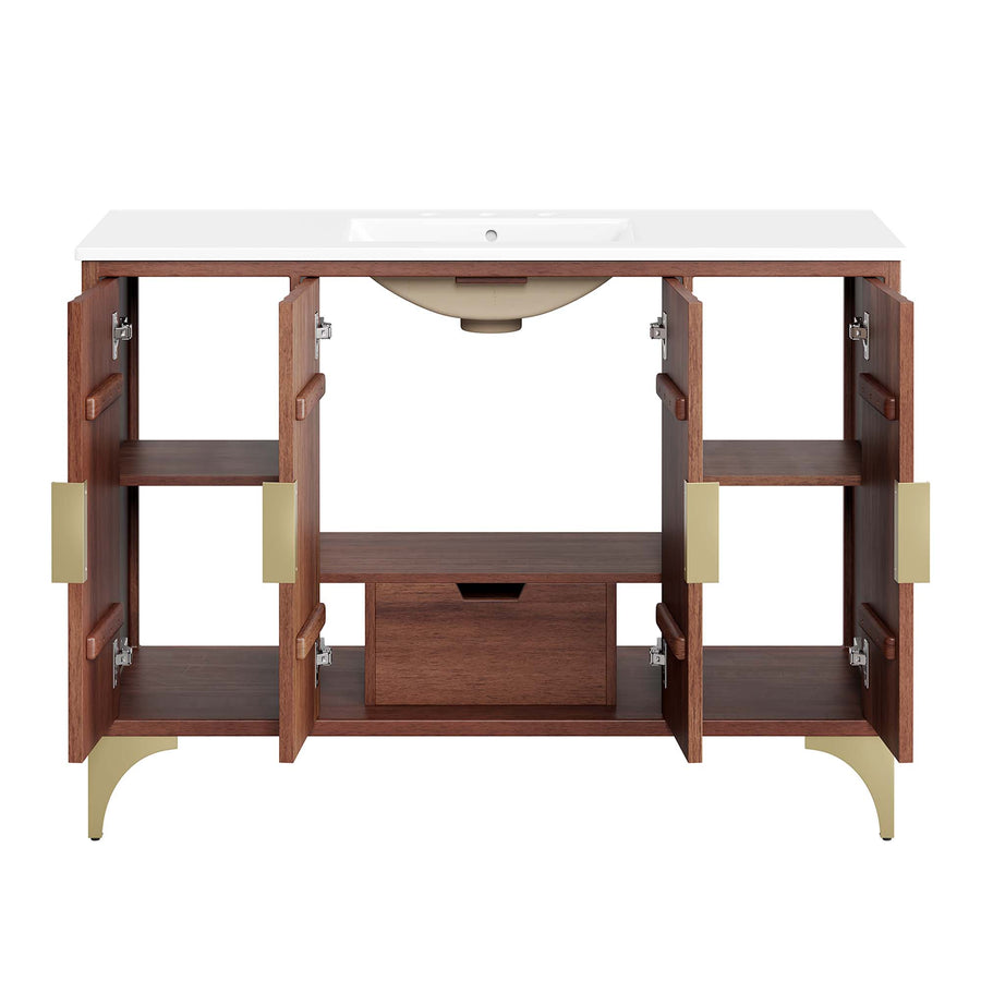 Ridge 48" Bathroom Vanity in White Walnut