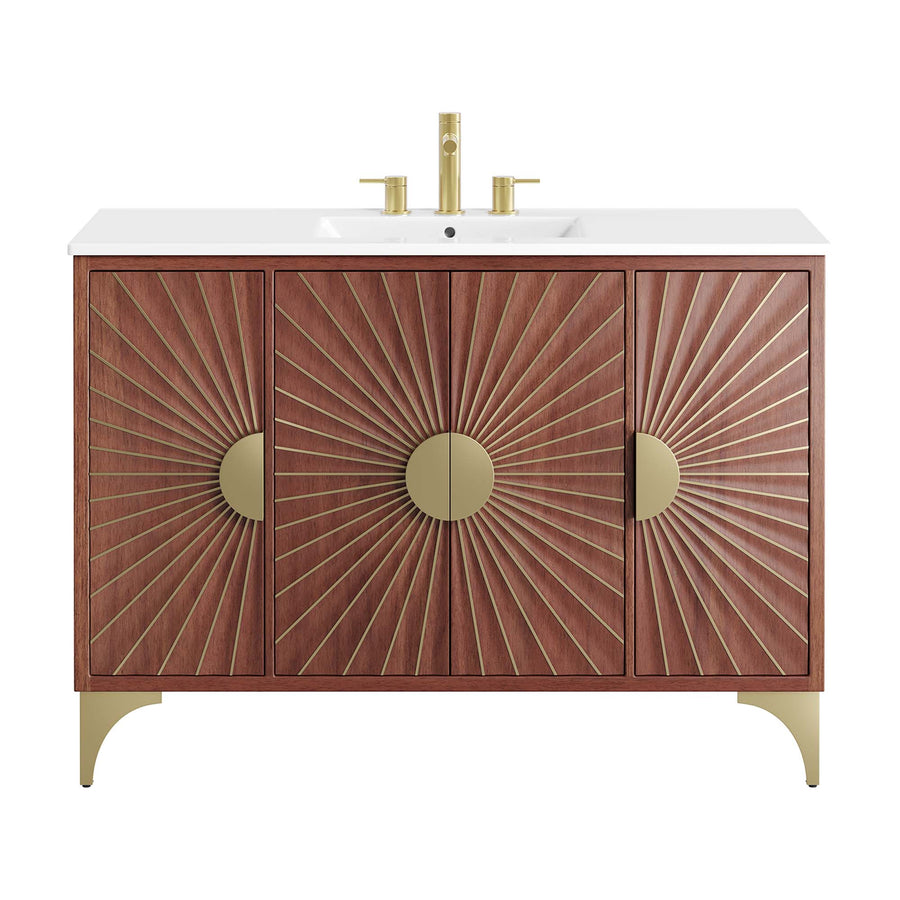 Ridge 48" Bathroom Vanity in White Walnut