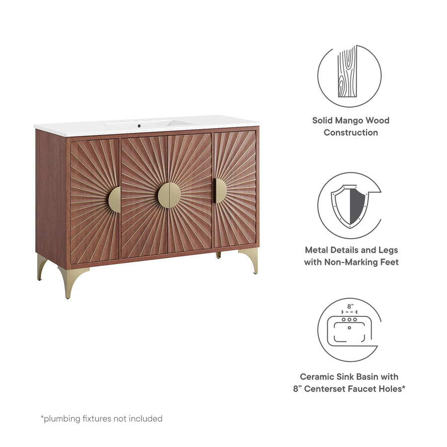 Ridge 48" Bathroom Vanity in White Walnut
