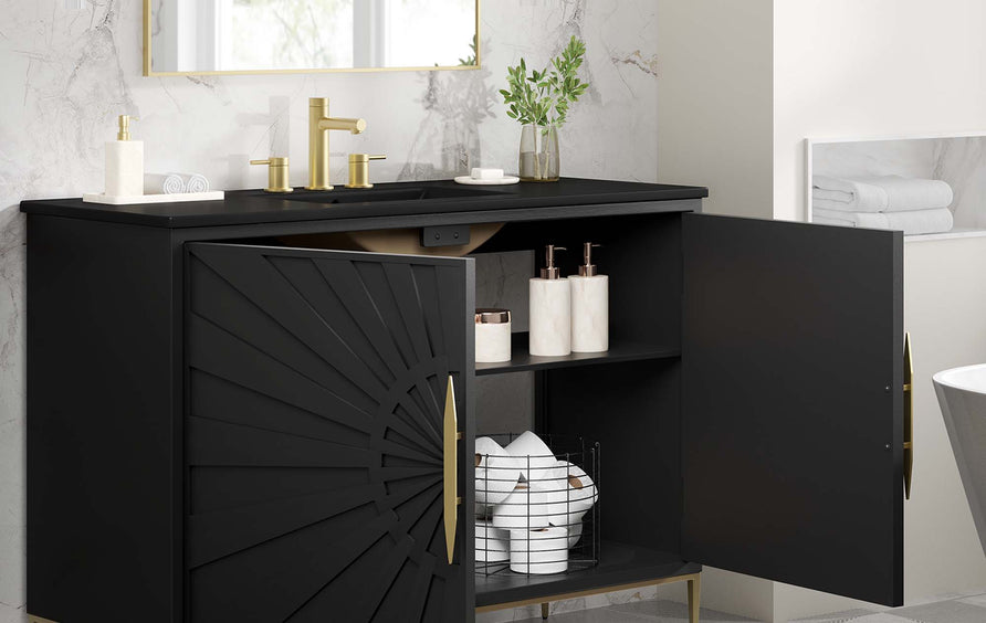 Briar 48" Bathroom Vanity in Black Black
