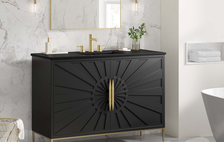 Briar 48" Bathroom Vanity in Black Black