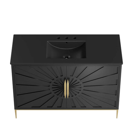Awaken 48" Bathroom Vanity in Black Black