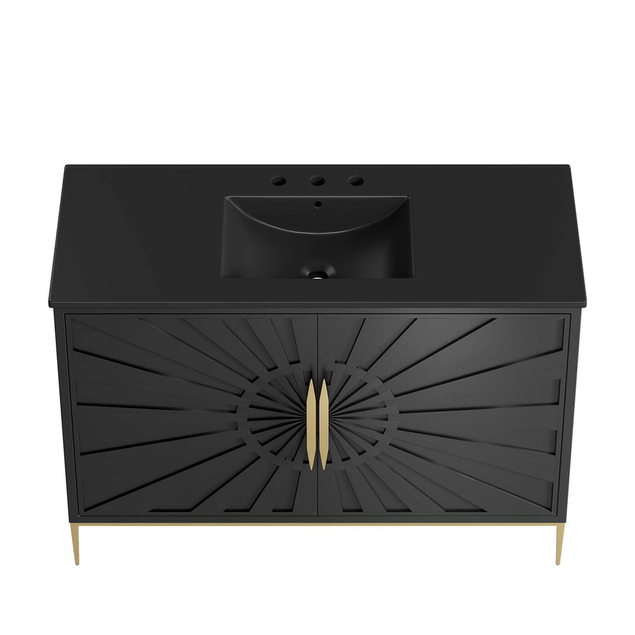 Briar 48" Bathroom Vanity in Black Black
